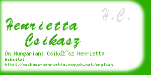 henrietta csikasz business card